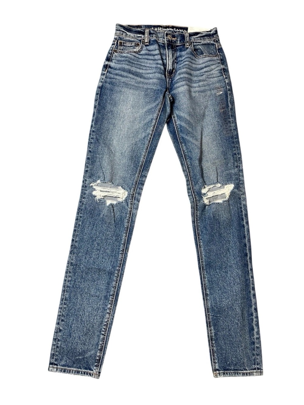 American Eagle 90s Skinny High Rise Distressed Jeans Size 2 Extra Long